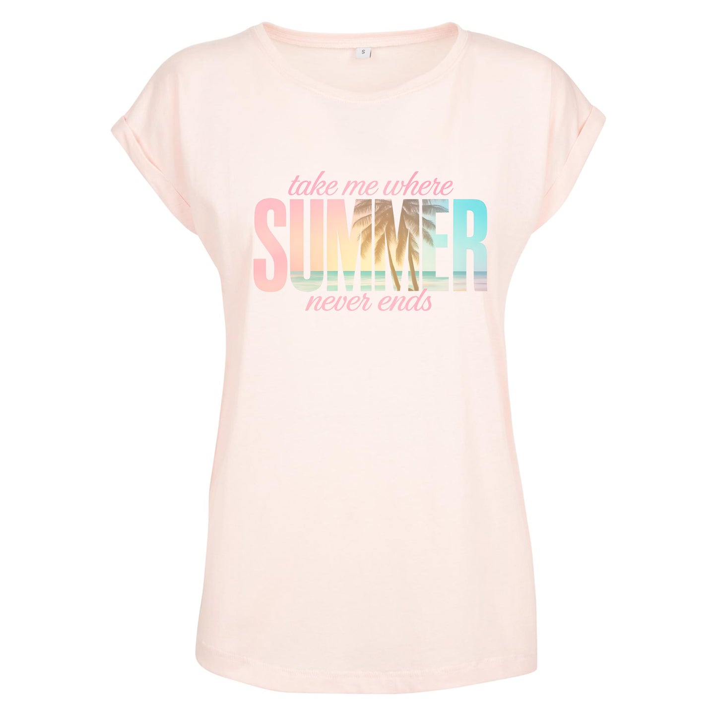 Ladies Extended Shoulder T-Shirt - Summer Never Ends