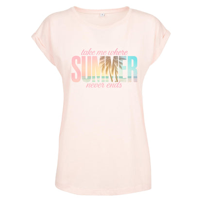 Ladies Extended Shoulder T-Shirt - Summer Never Ends