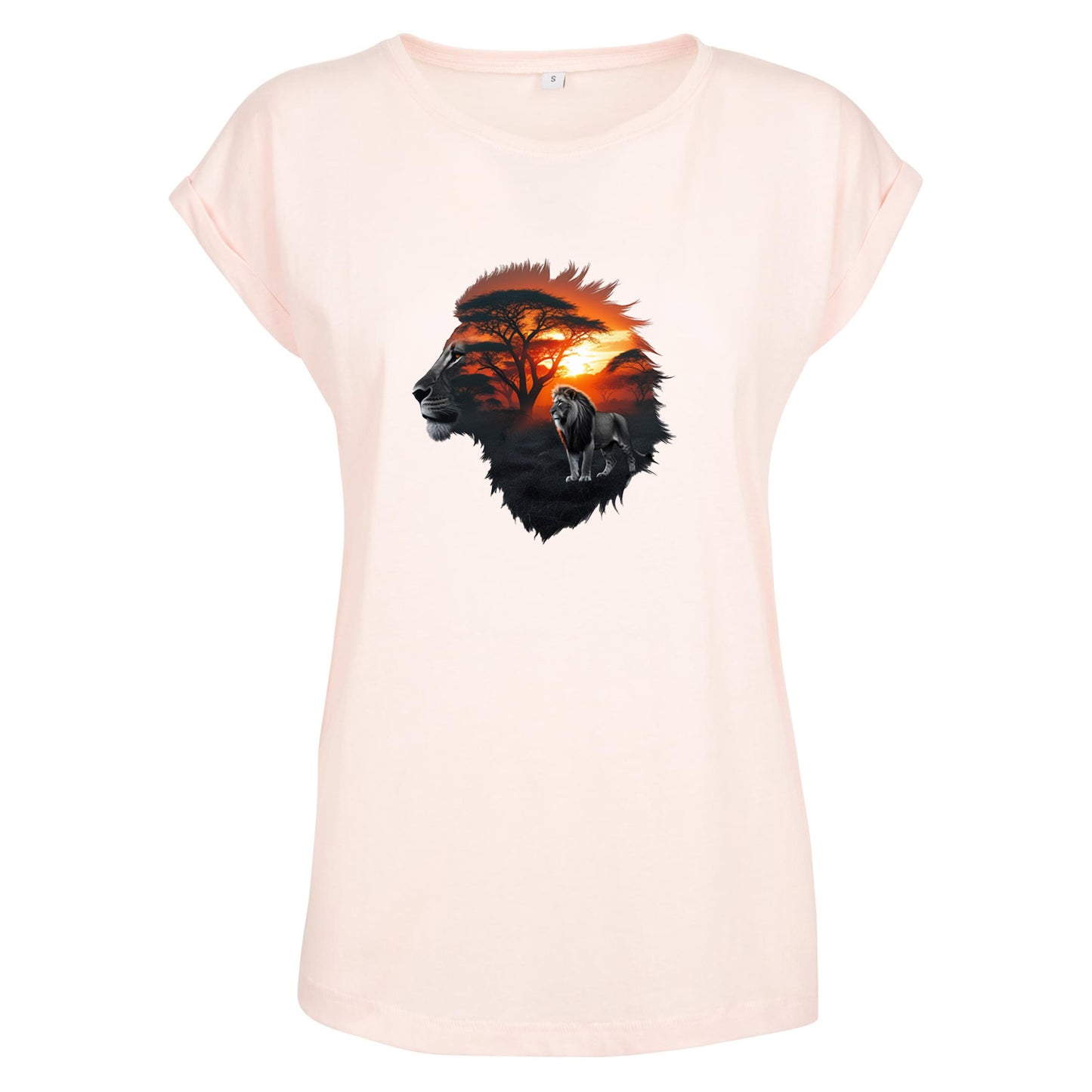 Ladies Extended Shoulder T-Shirt - Löwe - Nicht aufgeben
