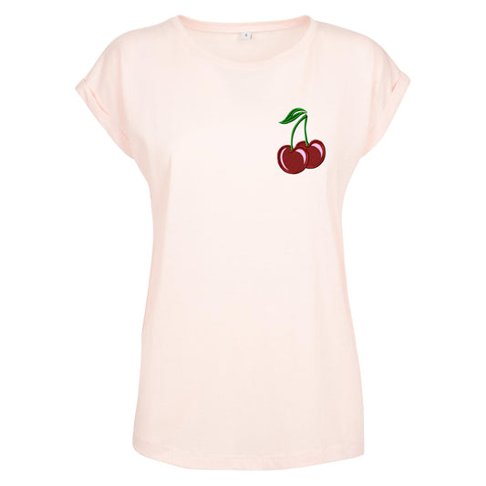 Ladies Extended Shoulder T-Shirt - Kirsche Cherry Stick