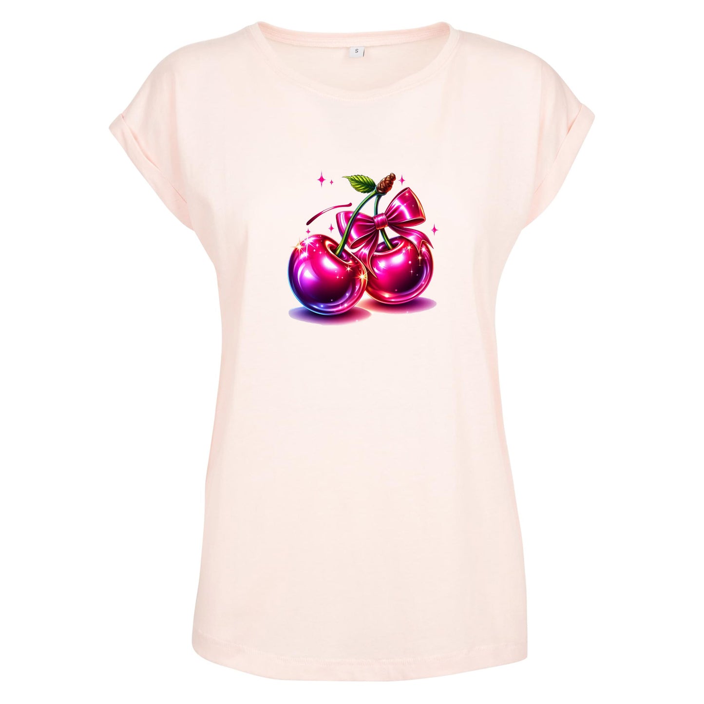 Ladies Extended Shoulder T-Shirt - Pink Cherry Kirsche
