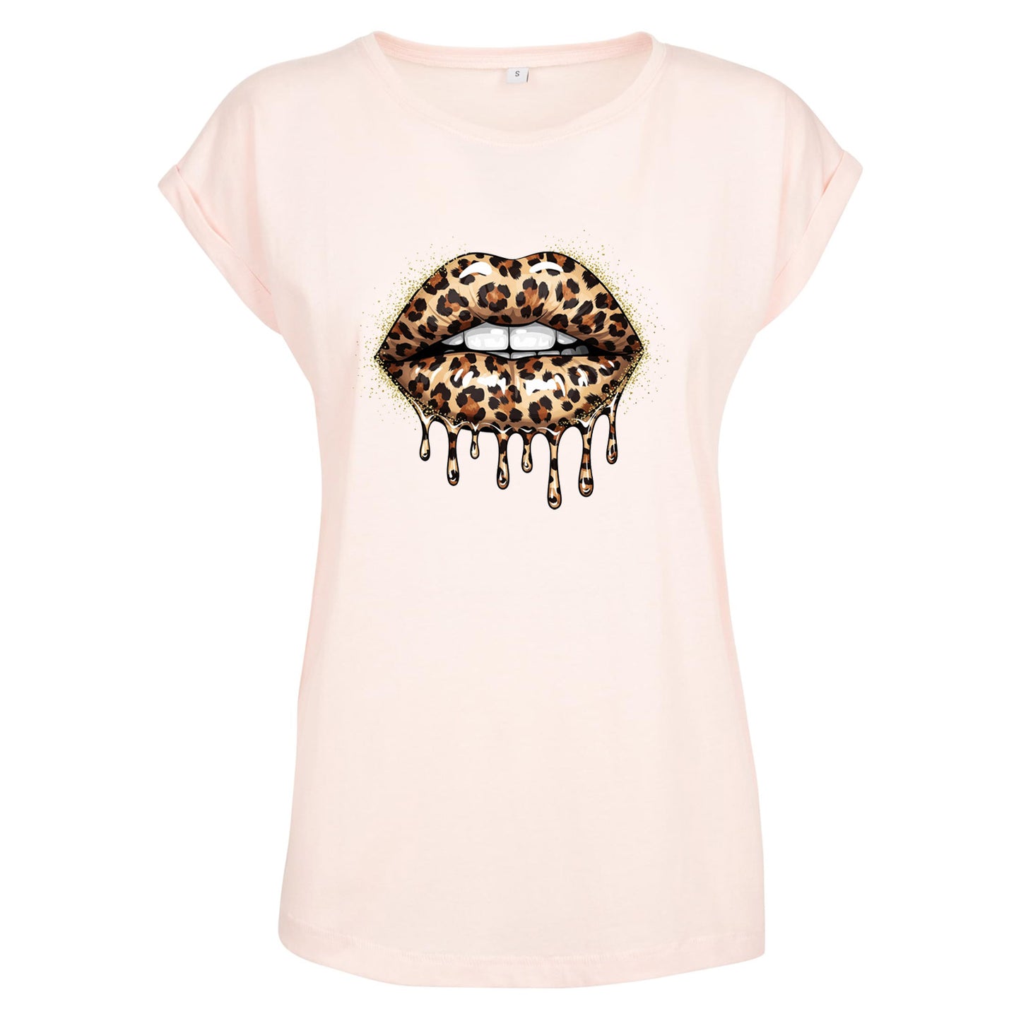 Ladies Extended Shoulder T-Shirt - Leo Lips