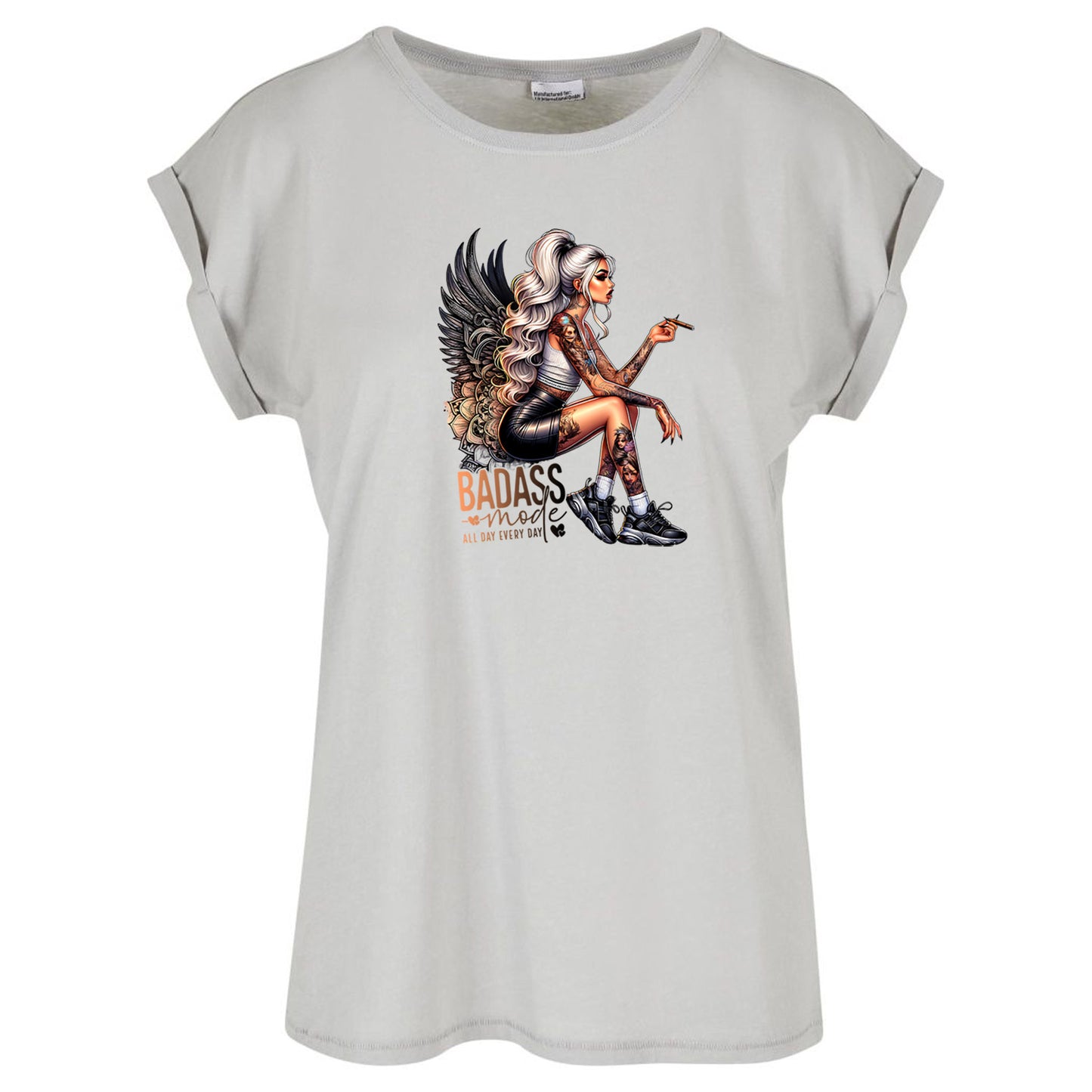 Ladies Extended Shoulder T-Shirt - Badass Mode Woman