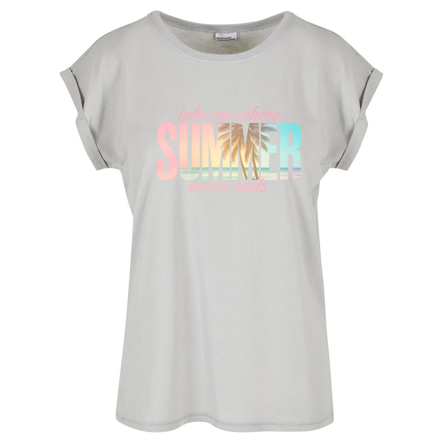 Ladies Extended Shoulder T-Shirt - Summer Never Ends