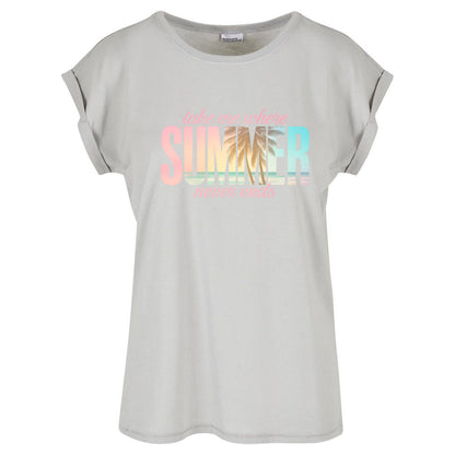 Ladies Extended Shoulder T-Shirt - Summer Never Ends