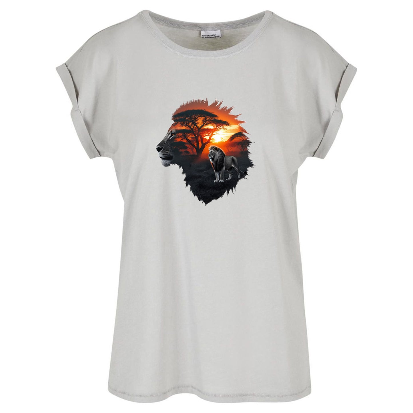Ladies Extended Shoulder T-Shirt - Löwe - Nicht aufgeben