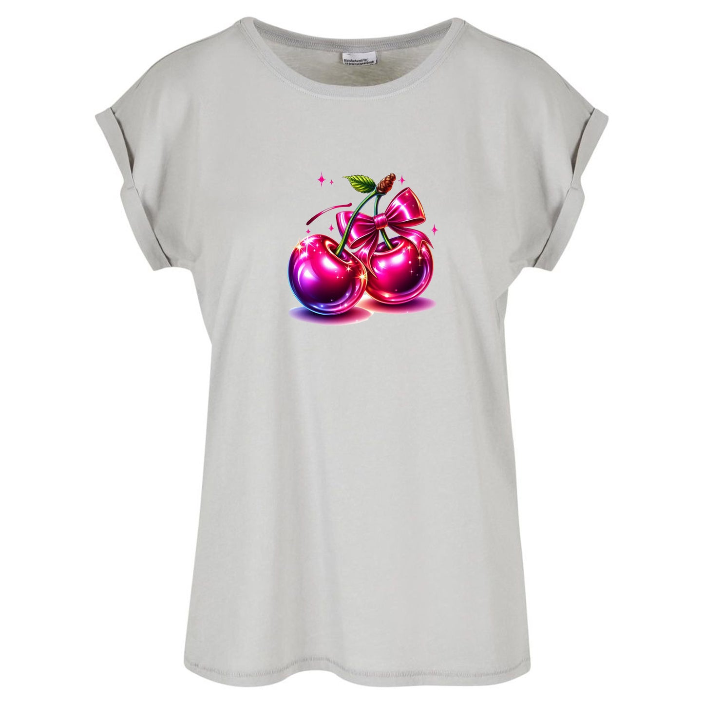 Ladies Extended Shoulder T-Shirt - Pink Cherry Kirsche
