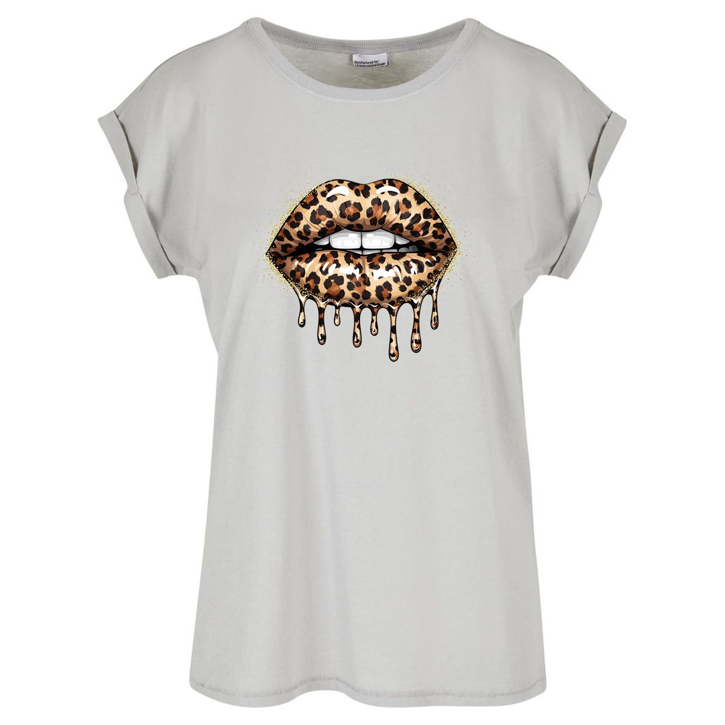 Ladies Extended Shoulder T-Shirt - Leo Lips