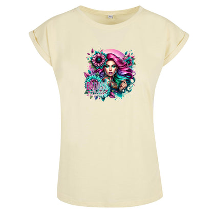 Ladies Extended Shoulder T-Shirt - badass Woman