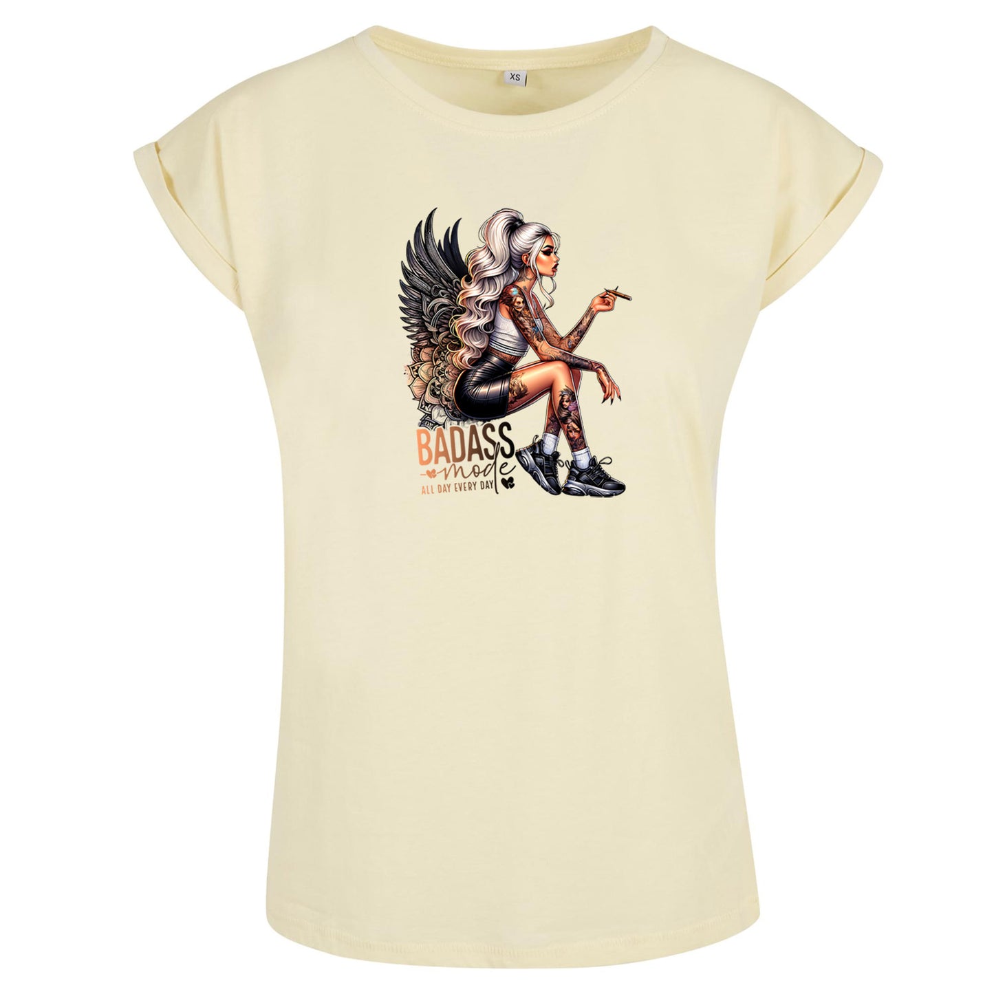 Ladies Extended Shoulder T-Shirt - Badass Mode Woman