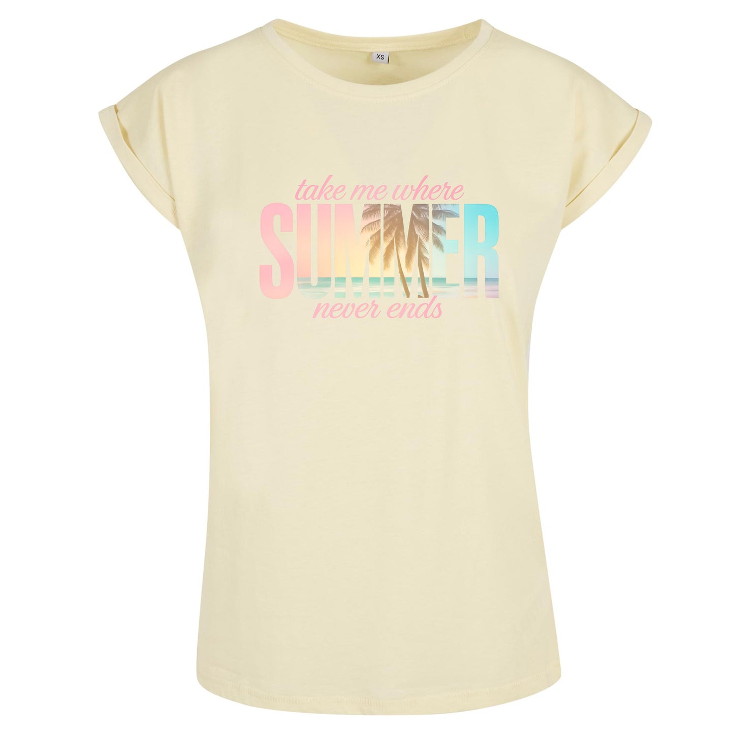 Ladies Extended Shoulder T-Shirt - Summer Never Ends