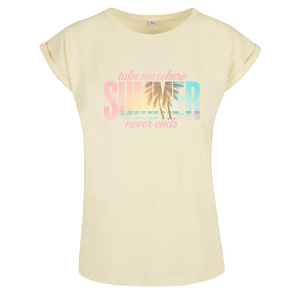 Ladies Extended Shoulder T-Shirt - Summer Never Ends