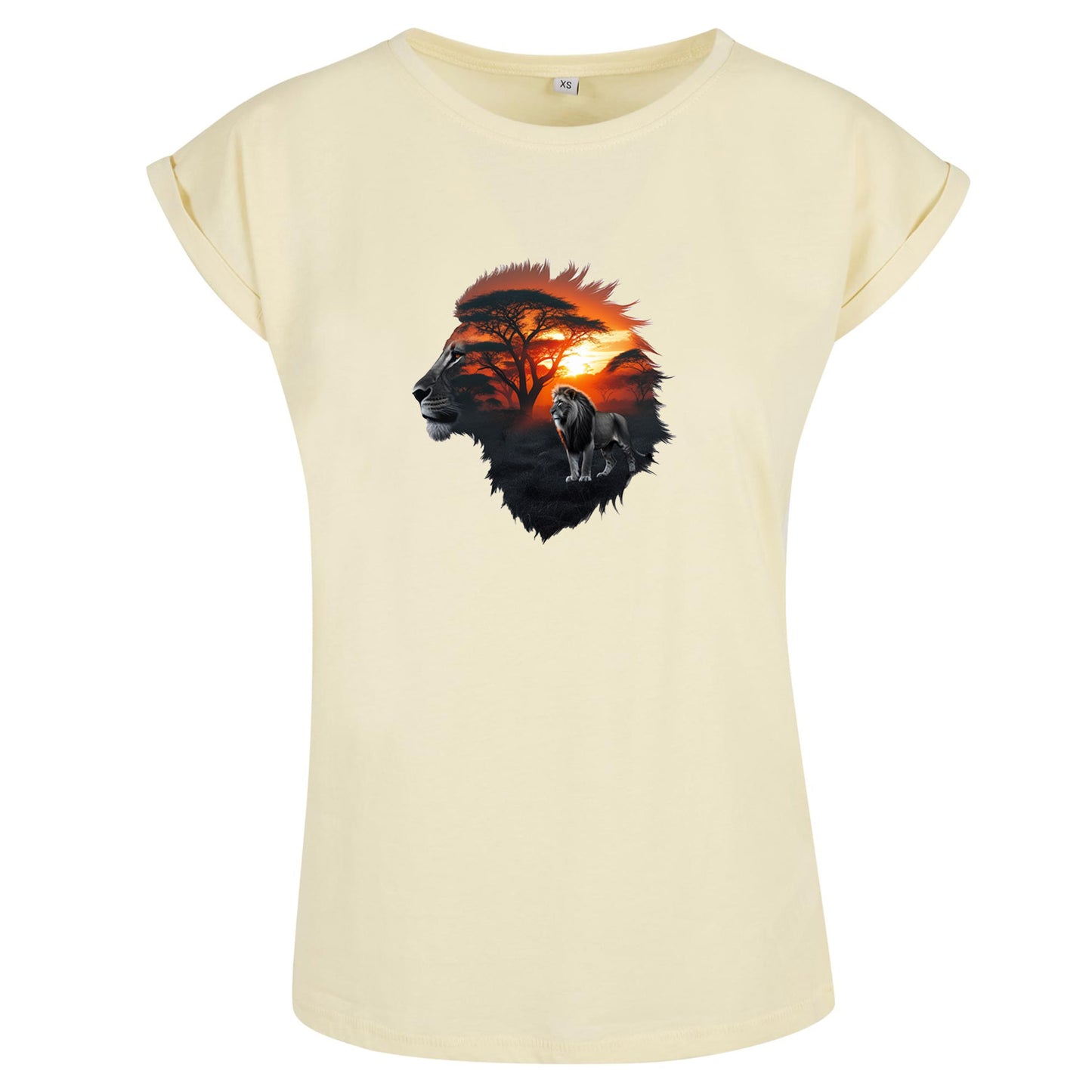 Ladies Extended Shoulder T-Shirt - Löwe - Nicht aufgeben