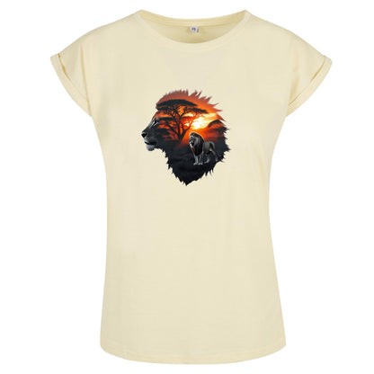 Ladies Extended Shoulder T-Shirt - Löwe - Nicht aufgeben