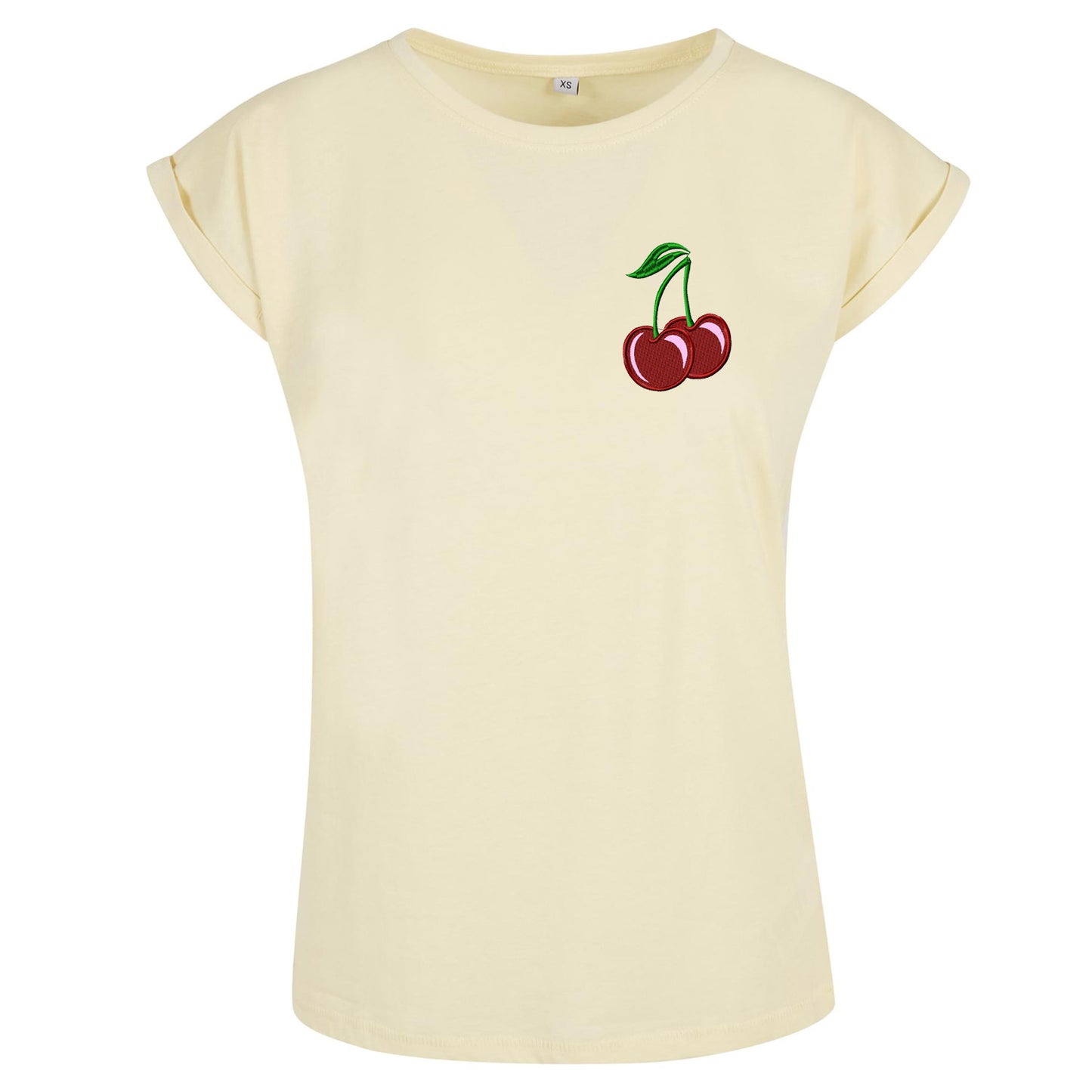 Ladies Extended Shoulder T-Shirt - Kirsche Cherry Stick