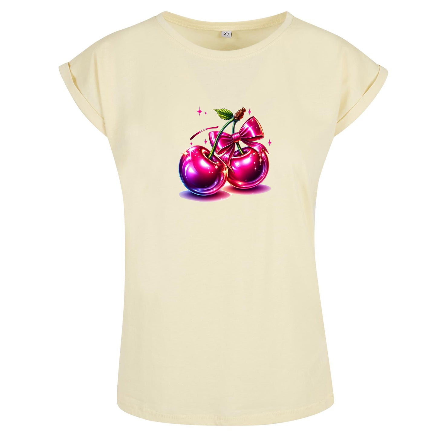 Ladies Extended Shoulder T-Shirt - Pink Cherry Kirsche