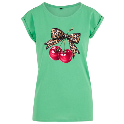 Ladies Extended Shoulder T-Shirt - Hot Cherry