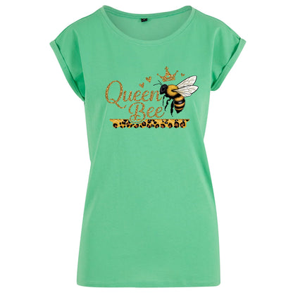 Ladies Extended Shoulder T-Shirt - Queen Bee Glitter