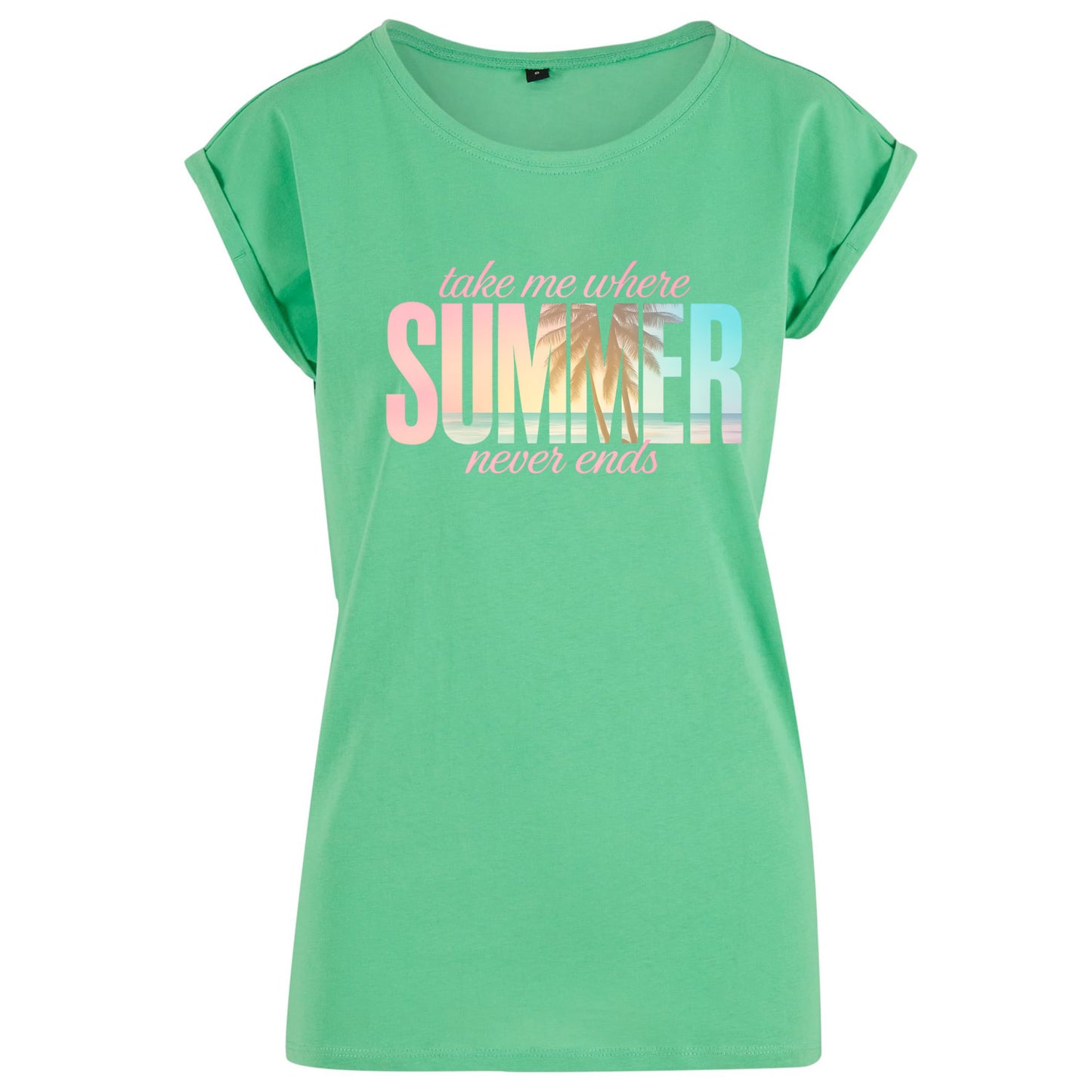Ladies Extended Shoulder T-Shirt - Summer Never Ends