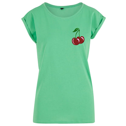 Ladies Extended Shoulder T-Shirt - Kirsche Cherry Stick
