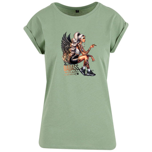 Ladies Extended Shoulder T-Shirt - Badass Mode Woman