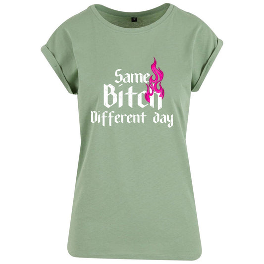 Ladies Extended Shoulder T-Shirt - Same Bitch