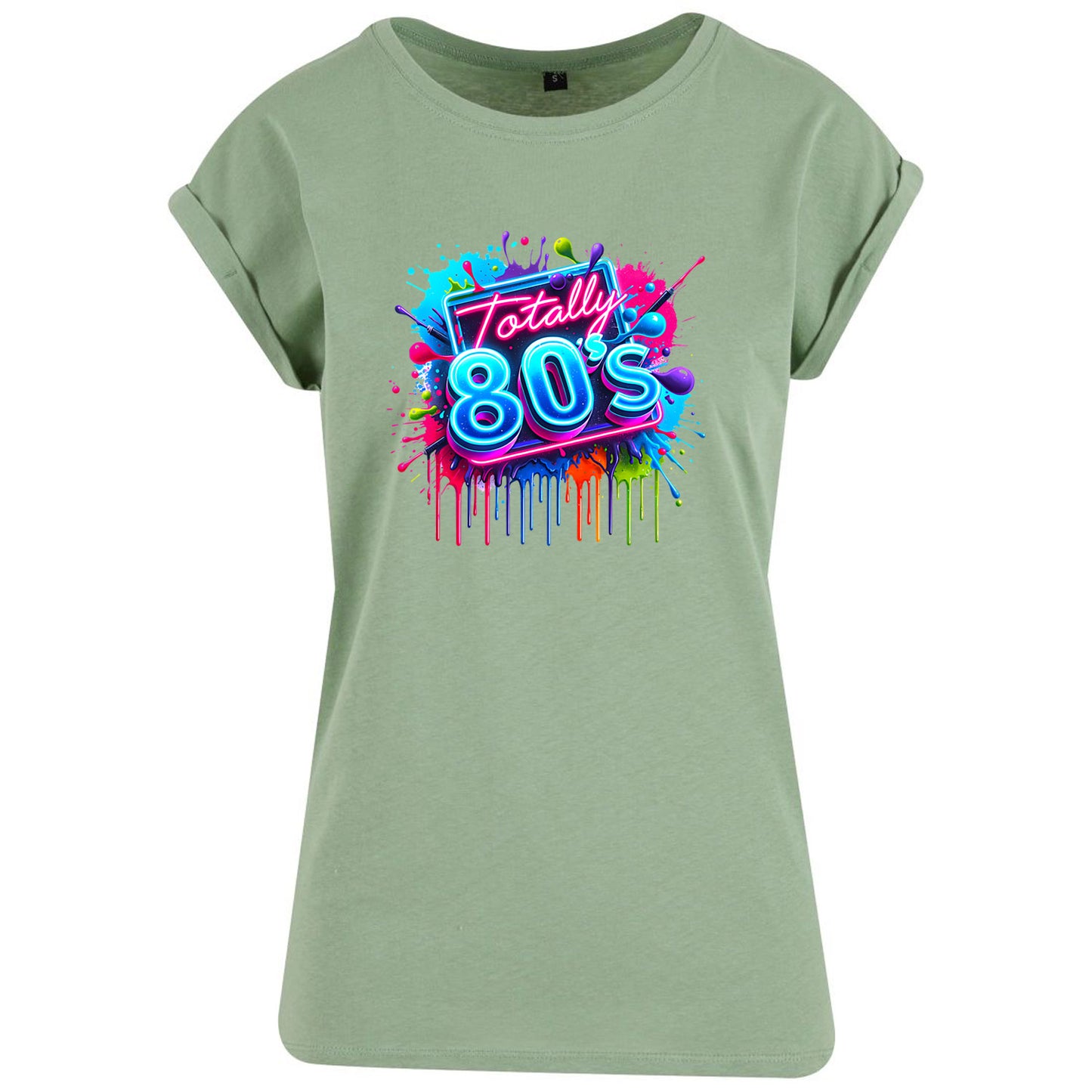 Ladies Extended Shoulder T-Shirt - Totally 80s