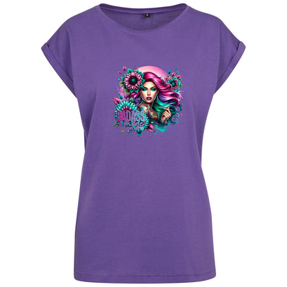 Ladies Extended Shoulder T-Shirt - badass Woman