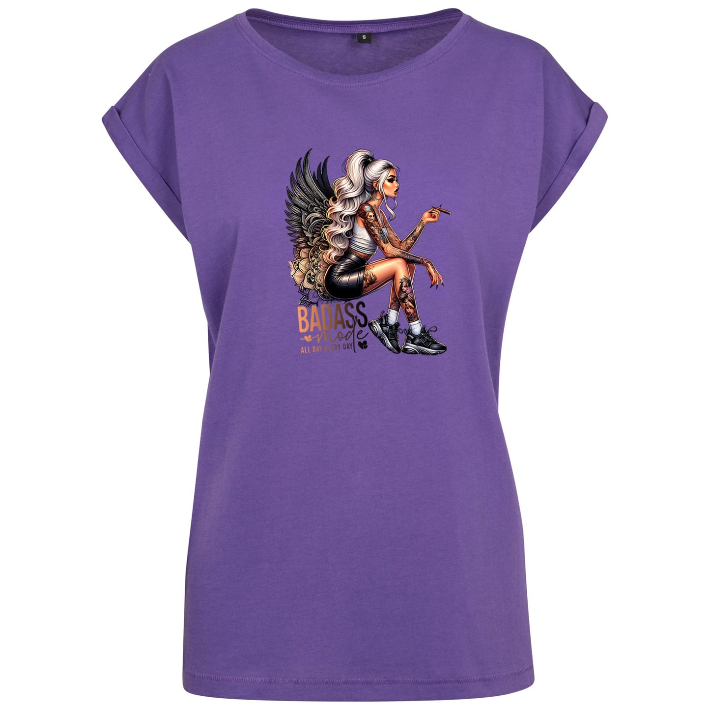 Ladies Extended Shoulder T-Shirt - Badass Mode Woman