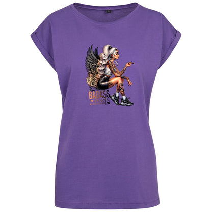 Ladies Extended Shoulder T-Shirt - Badass Mode Woman