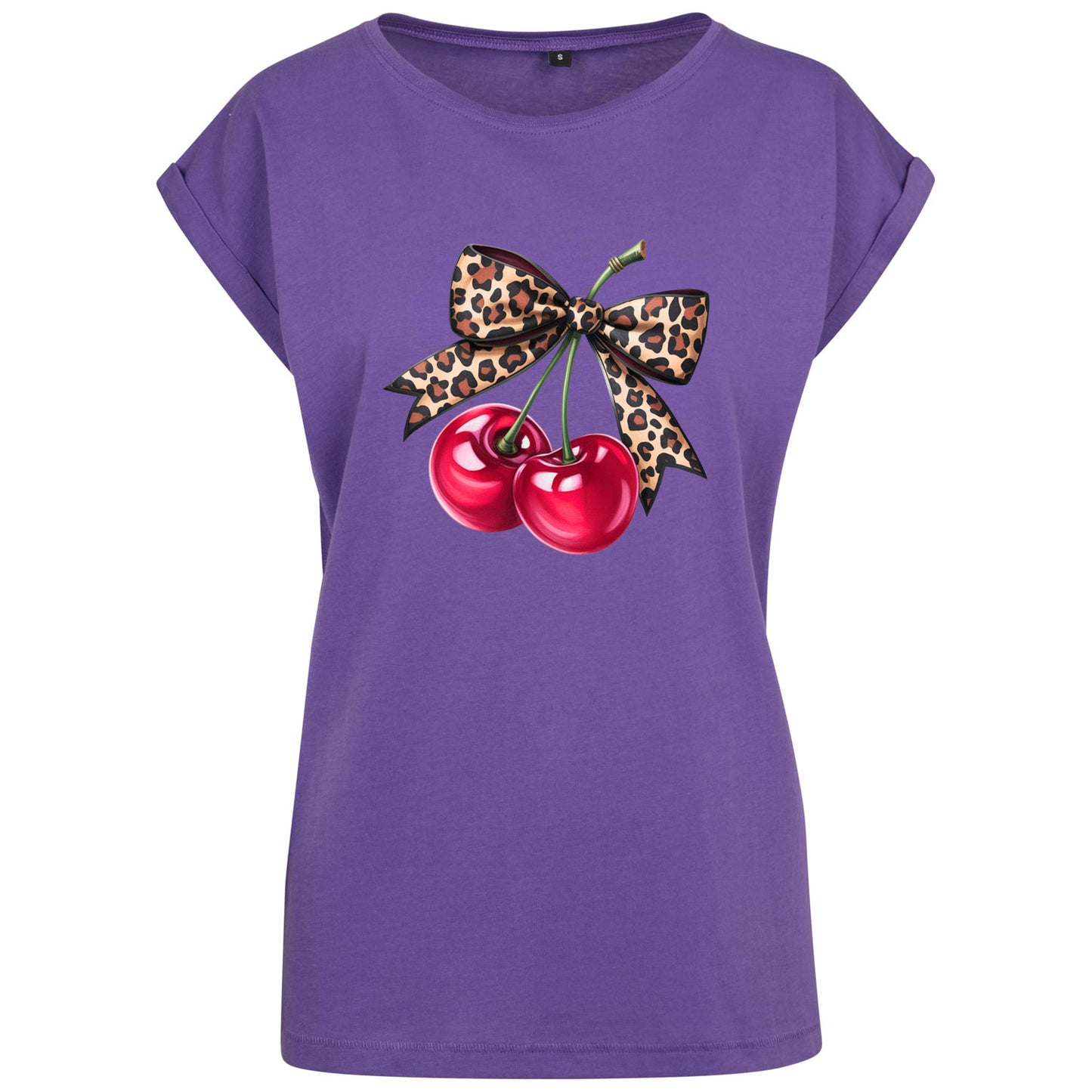 Ladies Extended Shoulder T-Shirt - Hot Cherry