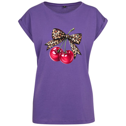 Ladies Extended Shoulder T-Shirt - Hot Cherry