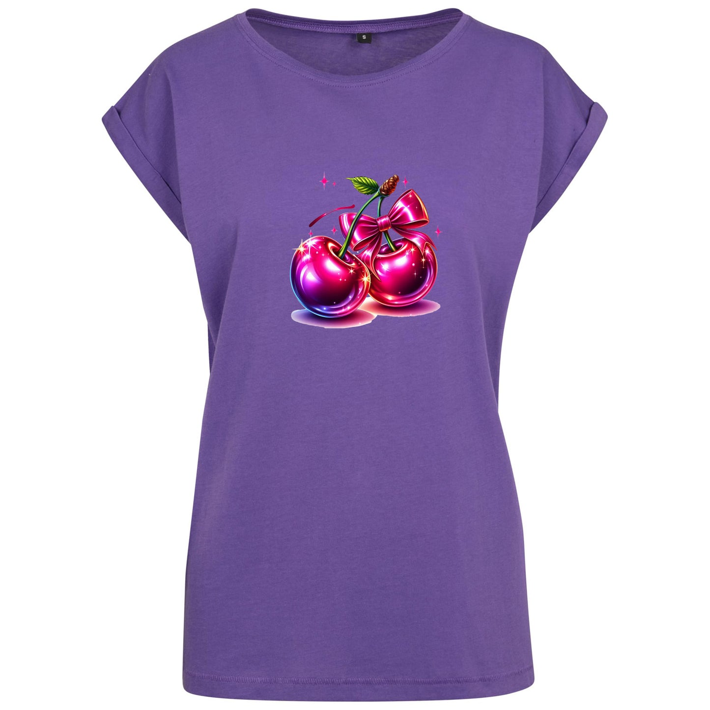 Ladies Extended Shoulder T-Shirt - Pink Cherry Kirsche