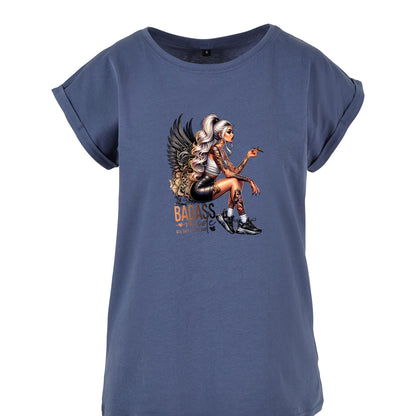 Ladies Extended Shoulder T-Shirt - Badass Mode Woman