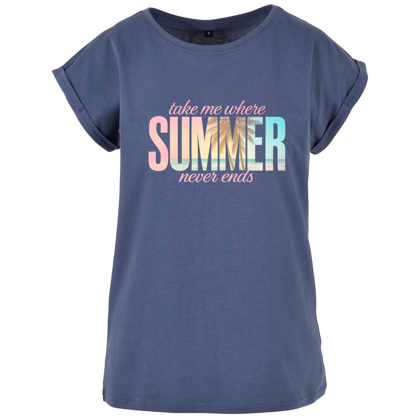 Ladies Extended Shoulder T-Shirt - Summer Never Ends
