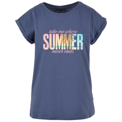Ladies Extended Shoulder T-Shirt - Summer Never Ends