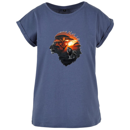 Ladies Extended Shoulder T-Shirt - Löwe - Nicht aufgeben