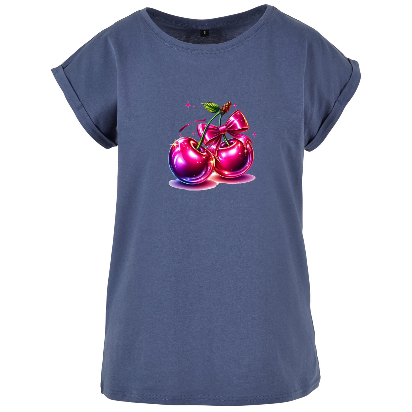 Ladies Extended Shoulder T-Shirt - Pink Cherry Kirsche