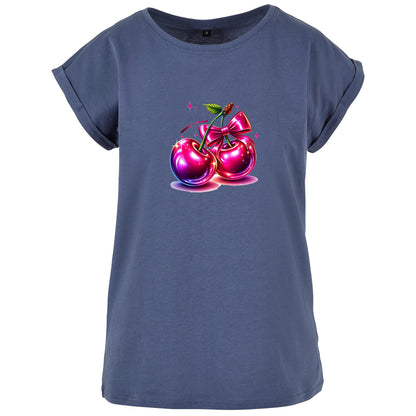 Ladies Extended Shoulder T-Shirt - Pink Cherry Kirsche