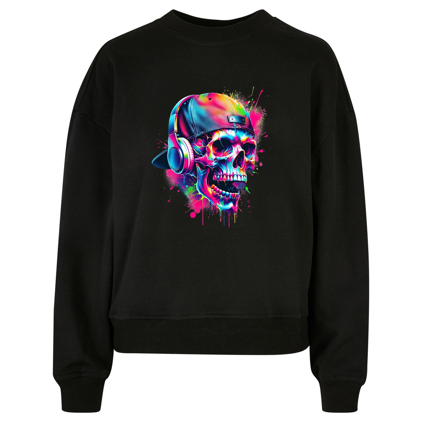 Ladies Oversized Sweatshirt -Skull