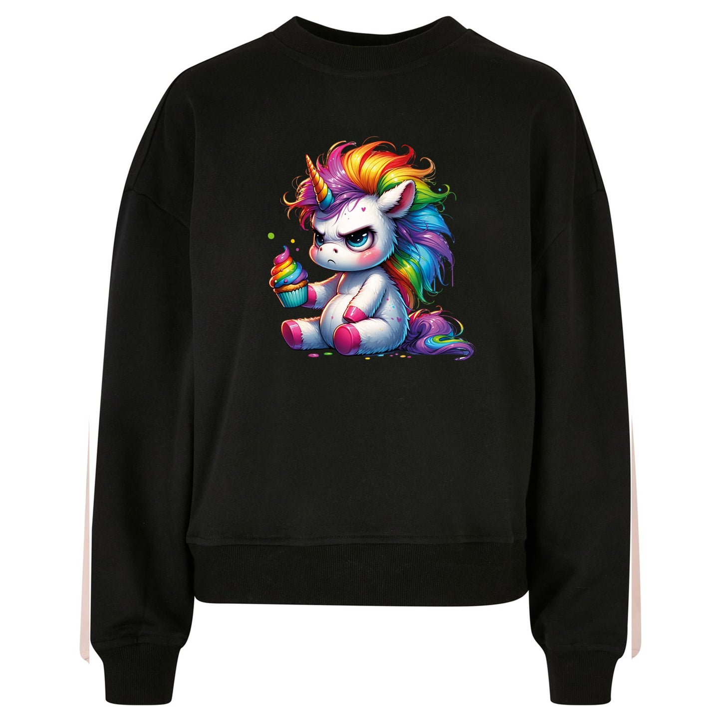 Ladies Oversized Sweatshirt - Einhorn Cupcake