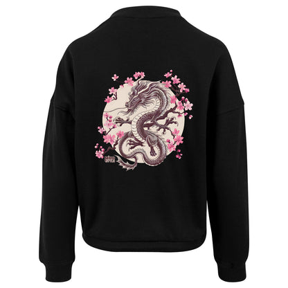 Ladies Oversized Sweatshirt - Blossom Dragon