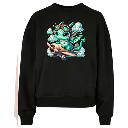 Ladies Oversized Sweatshirt - Drache Flugzeug