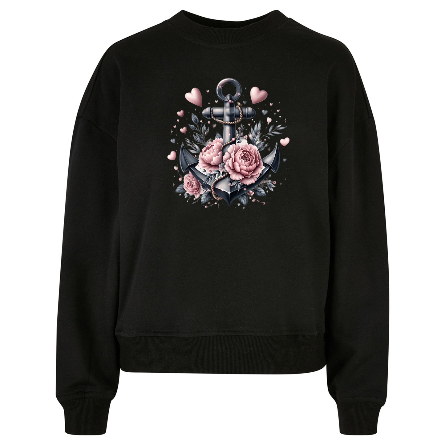 Ladies Oversized Sweatshirt - Anker Schwarz