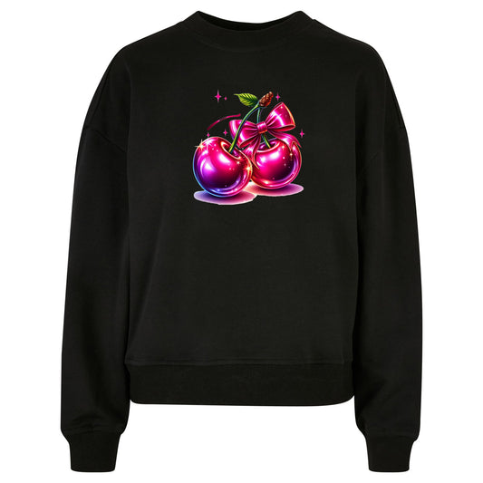 Ladies Oversized Sweatshirt -Pink Cherry Kirsche