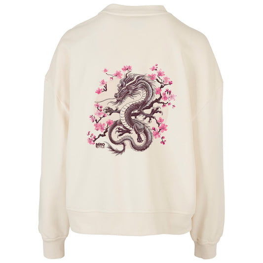 Ladies Oversized Sweatshirt - Blossom Dragon