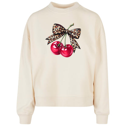 Ladies Oversized Sweatshirt - Hot Cherry
