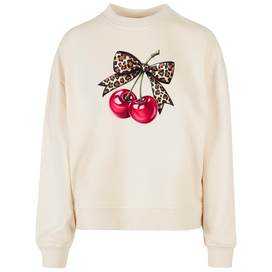 Ladies Oversized Sweatshirt - Hot Cherry