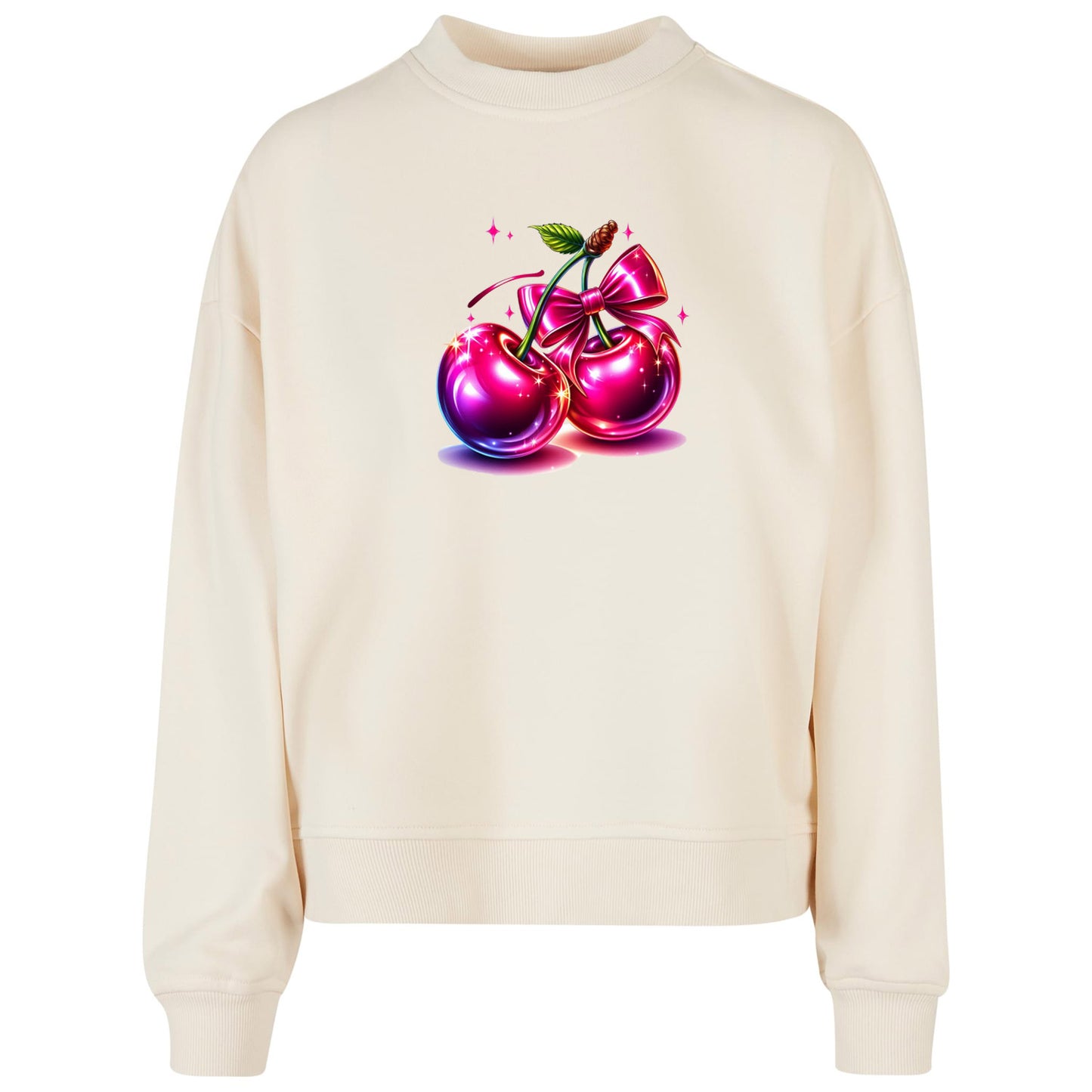 Ladies Oversized Sweatshirt -Pink Cherry Kirsche