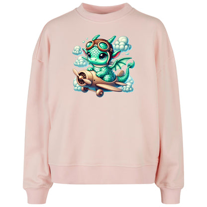 Ladies Oversized Sweatshirt - Drache Flugzeug